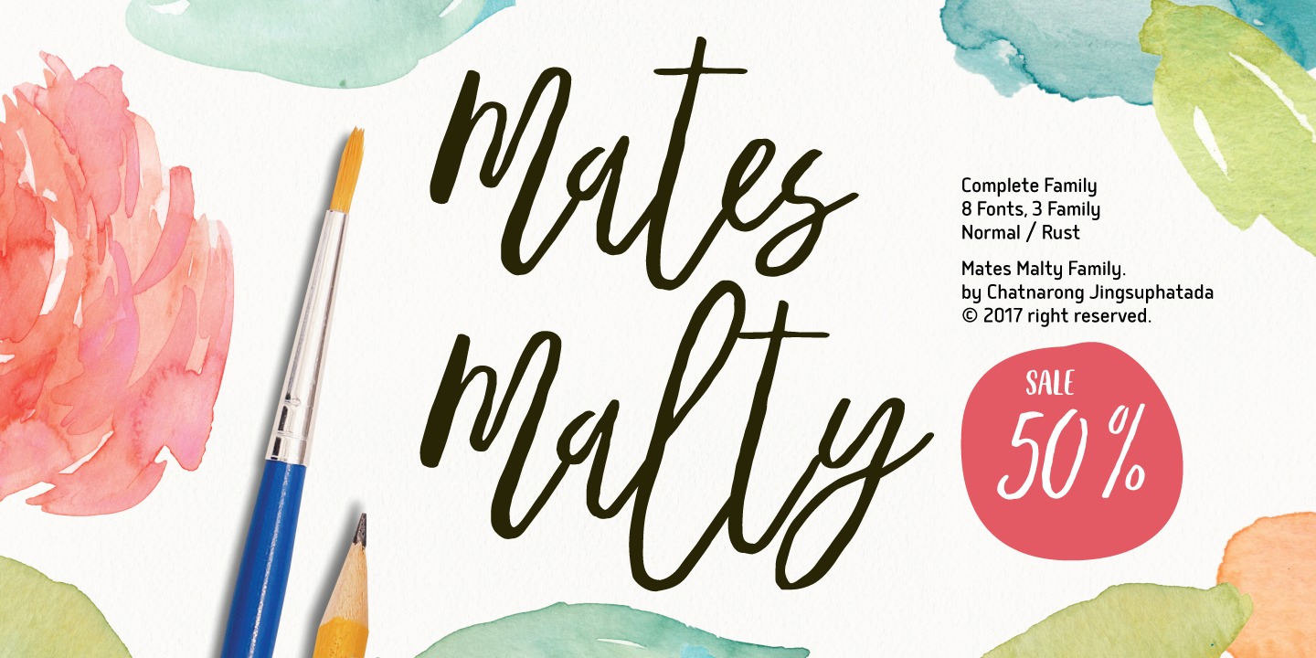 Ejemplo de fuente Mates Malty Inkpen Rust